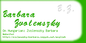 barbara zvolenszky business card